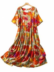 Plus w rozmiarze letnia dramie Dr Women 2023 Cott Ladies Dres boho plaż