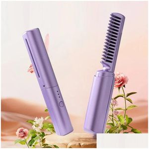 Hair Salon Irons Straightener Curler Charging Wet Dry Electric Heating Comb Flat Iron Straightening Styling Tool Home Appliances Drop Otytj