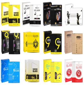 Tom 10 i 1 Tempererat Glass Screen Protector Retail Package Box Endast för 40 60 Inchiphone 12 11 X Xs 8 7 6 6S plus Samsung Hu8888466