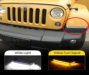 2Pcs For Jeep Wrangler 2008 2009 2010 2012 2013 2014 2015 LED Daytime Running Lights DRL Turn Signal Lamp Car Styling4747378