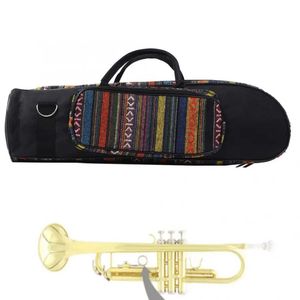 Bolsa de trompete de estilo étnico trompete de transporte de bolsa com zíper com acessórios de instrumentos musicais de bolso