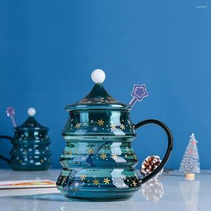 Bicchieri da vino albero di Natale tazza d'acqua resistente al calore con succo di succo di caffè succo di caffettiere Accessori per posate Accessori e regali di compleanno