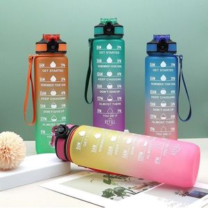 Water Bottles Sports 1 Litre with Straw Outdoor Travel Portable Clear 32oz Plastic My Drink BPA 230204267k