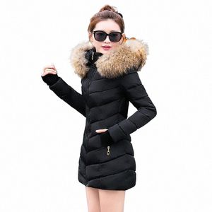 winter Women Jacket 2021 Winter Thick Warm Padded Outwear Women Lg women's winter coats Slim Fur Hooded Jackets Women Parkas n2pd#