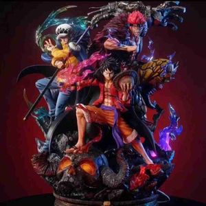 Anime Manga One Piece Figure Luffy Kid Trafalgar 3 Captain Model GK Anime Action Figurine Doll Collection Ornament Model Toy Gift for Kid 24329