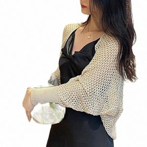 Bröllopskvällskroppar för kvinnor Elegant Sheer Bolero Wraps sjalar full ärm öppen frt jacka cardigan brudtäckningar p5g5#