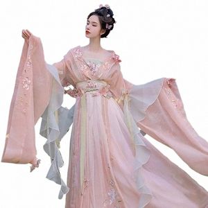 Chinês Hanfu Dr Mulheres Impresso Camisa de Manga Grande Conjunto Hanfu Carnaval Fada Cosplay Dr Hanfu Dança Dr D3QP #