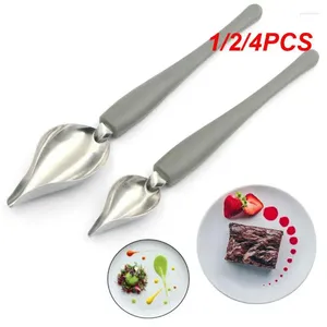 Spoons 1/2/4PCS Sauce Plating Art Pencil Dessert Decorating Draw Design Kitchen Stainless Steel Portable Painting Spoon