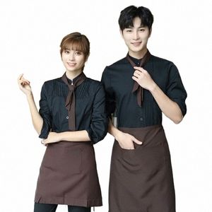 lg manica Hotel Food Service tuta ristorante occidentale uniforme del cameriere donna Coffee Shop Waitr Uniform Cafe Chef uniforme a8lN #