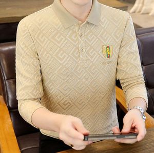 F6066 high quality designer polo shirt long sleeve embroidery brand polos luxury men tshirt tee