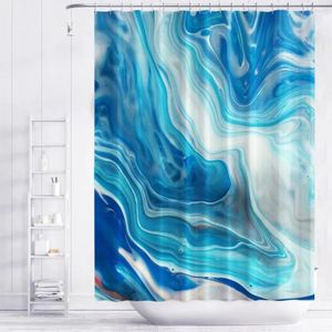 Cortinas de chuveiro de luxo 3D cortina de mármore poliéster tecido impermeável banheiro estilo moderno impressão banho com 12 ganchos