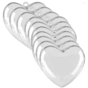 Decorative Figurines 10 Pcs Transparent Heart Pendant Clear Shaped Ball Ornament Fillable Candy Boxes Valentine Decoration Christmas Plastic