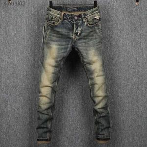 Jeans da uomo 2023 Primavera/Estate New Classic Retro Jeans elastici per uomo Casual Comfort Pantaloni di grandi dimensioni Piedi di alta qualitàL2403