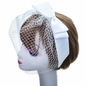 Youlapan VA03 Kurzer weißer Bridcage-Schleier, Rouge-Schleier, Hochzeit, Brauthüte, Fi-Fascinator-Kopfschmuck, Partyhut, Haarzubehör P3Li #