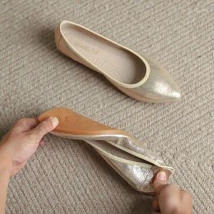 Casual Shoes Women Flat Driving Shoe Pregnant Gold Silver Black Flats Solid Color Walking