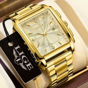 Zegarek Lige luksusowy człowiek na rękę wodoodporną światło chronografu zegarek dla mężczyzn ze stali nierdzewnej kwarcowe zegarki renOj hombre 24329