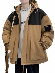 2023 neue männer winterjacke mit kapuze parkas seidenartige cot gepolsterte mantel plus größe lässig mann windjacke dicke warme jacken 8xl m4v1 #