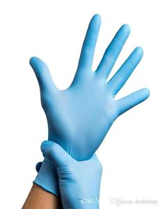 защитные перчатки одноразовые нитриловые перчатки водонепроницаемые латексные универсальные кухонные перчатки для мытья посуды синий цвет9182841