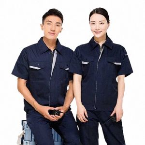 2021NEW夏の作業服セット男性女性自動車修復