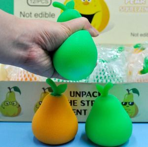 Fruit Pear Anti Stress Ball Funny Gadget Vent Toys Stress Autism Mood Relief Hand Wrist Squeeze Kid Toy5145956