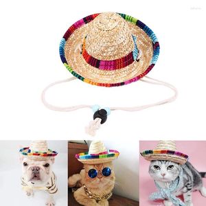 Dog Apparel Sombrero Hat Funny Costume Adjustable Chihuahua Cap Mexican Party For Cats Dogs Birthday Christmas