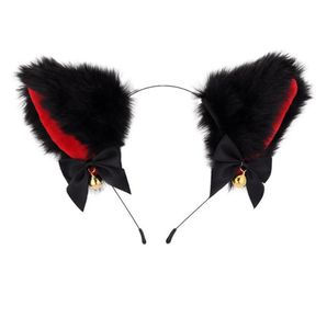 Hairband fluffy cat fox ears bow bell headband anime waitress maid cosplay Christmas Toy fancy dress props Halloween 17 styles4118671