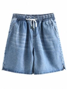 Mulheres Plus Size Jeans 5XL 6XL Denim Cott Shorts Breve Na Altura Do Joelho Calças Perna Larga Verão 2022 q7AS #