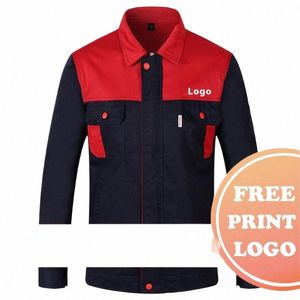 workwear Suits Men's Lg Sleeve Mixed Color Workshop Uniforms Custom Printing Company Logo Text Unisex Working Clothes Jacket h8fT#