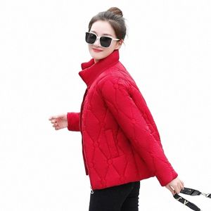 women's Down Cott Jacket Short Lightweight Standing Collar Small Cott Jacket Winter Korean Versi Loose Fitting Warm Top D3f3#
