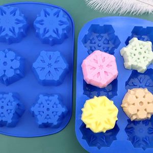 Bakformar jul snöflinga silikon kakor formar för fondant moon cupcake tvål mögel konditorivaror