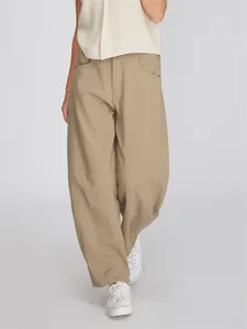 Spodnie damskie kobiety moda luźne dżinsy solidne kolory średniej talii dżinsowe wiosna letnie swobodne spodnie streetwearne