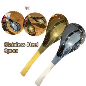 Spoons Korean Stainless Steel Thickening Spoon Creative Handle Tools Ladle Long Kitchen Pot Home El Essential Soup Ho P8G4
