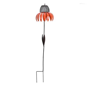 Altre forniture per uccelli Mangiatoia selvatica Mangiatoie in metallo per esterni coneflower antiruggine con supporto