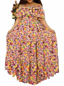 Plus Größe 5XL VONDA Bohemian Floral Bedruckte Maxi LG DR 2023 Sommer Frauen Casual Lose Rüschen Strand Kurzarm Party Robe U6si #