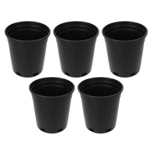 Planters 5st runt Nursery Trade Pots Cactus Pots Blommabehållare för grönsaker Succulents Black 1 Gallon