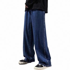kot pantolon geniş bacak kargo pantolon sokak kıyafetleri bol erkekler Kore fi gevşek düz erkek giyim y2k hip hop tarzı erkek pantolon w4li#