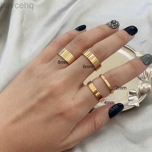 Pierścionki ślubne 2 mm 4 mm 6 mm 8 mm szelf nierdzewna obrączka dla kobiet płaskie pierścionki palców moda bijoux femme biżuteria zaręczynowa 24329