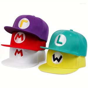 Party Supplies Game Super Luigi Bros Hip Hop Cap Pure CottonCosplay Costumes Tillbehör Justerbar tecknad mode barn Sun Hat