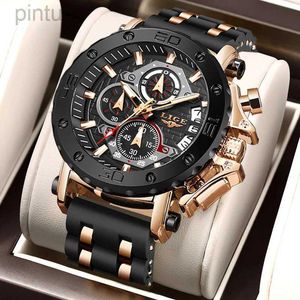 Zegarek Lige luksusowy casual sport zegarek najlepsza marka kreatywna chronograf silikonowy pasek data Luminous Waterproof Big Men Watches Male Clock 24329