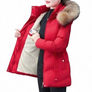 overcoat Parka Down Cott-Padded Jacket Medium Lg Winter Coat Add Veet Cott-Padded Jacket Fi Ladies Outerwear u7Rs#