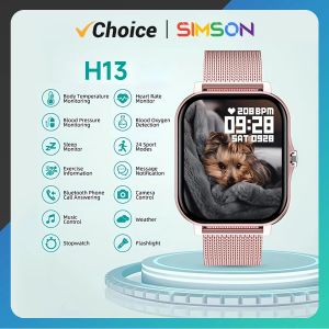 H13 SmartWatch Android Phone 1.69" Color Screen Full Touch Custom Dial Smart Watch Women Bluetooth Call Smart Watch Men