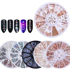 2024 1 Box Mixed 3D Rhinestones Nail Art Decorations Crystal Gems Jewelry Gold AB Shiny Stones Charm Glass Manicure Accessories