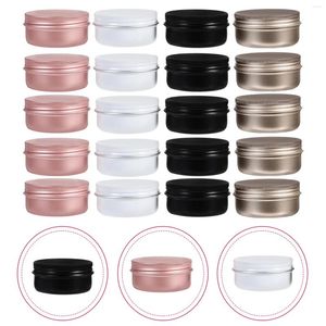 Storage Bottles 20 Pcs 50ml Aluminum Can Container Lid Jar Metal Tin Round Empty Tins Cover Jars Candlemaking Travel Small