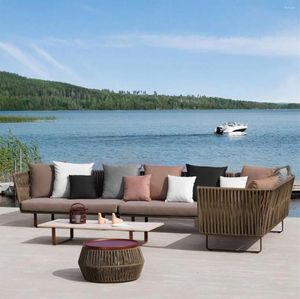 Mobili da campeggio Nordic Outdoor Rattan Divano Giardino Soggiorno Piscina Balcone Sedia Combinazione cortile sole