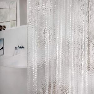 Water Cube Duschvorhang, transparent, wasserdicht, 3D-EVA-Badevorhänge, Liner für Badezimmer, Badewanne, Badeabdeckung mit Haken 240320