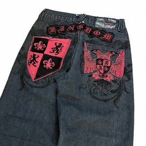 Y2K Fi Casual Big Pocket Baggy Mom Jeans Donna Wed Pantaloni Hip Hop Style Streetwear Denim Pantaloni larghi Gamba Uomo K5Vp #