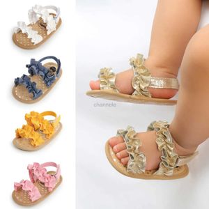 Sandalen Mode Neugeborenen Baby Mädchen Sandalen Nette Sommer Weiche Sohle Flache Prinzessin Schuhe Infant Rutschfeste Erste Wanderer 240329