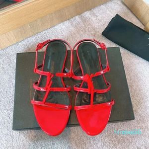 Top Quality flats sandal Luxury Designer Women Sandals letter Gold buckle slippers straps Casual Fashion Shoes size 35-41