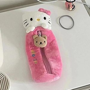 Borse portaoggetti Borsa di cancelleria in peluche Kawaii Ragazza Studente Cartone animato Penna di grande capacità Studenti Materiale scolastico Regali di compleanno