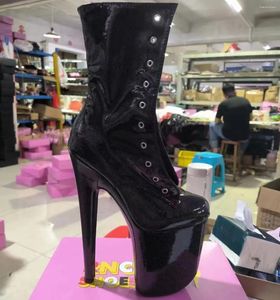 Sapatos de dança flash botas de tornozelo modelo 20cm salto alto pólo dança plataforma grossa sexy boate passarela